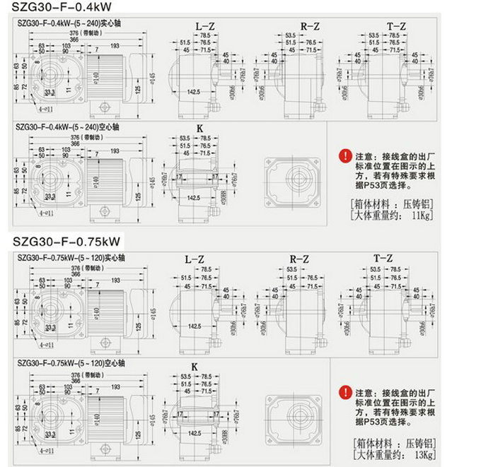 SZG-F直交轴中型30框减速机